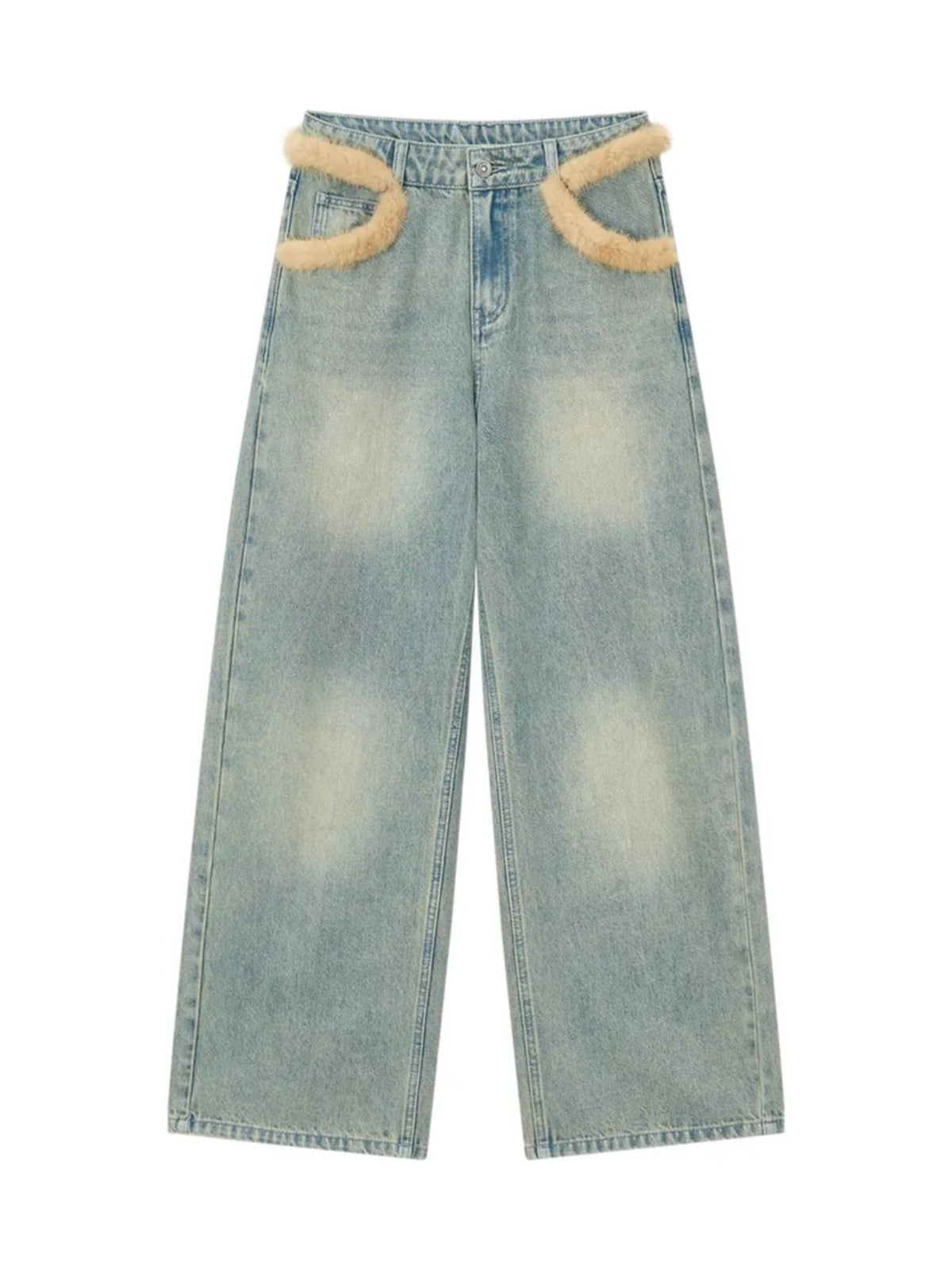 Vintage Washed Wide Leg Jeans