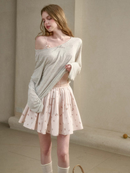 Baby Pink Floral Skirt
