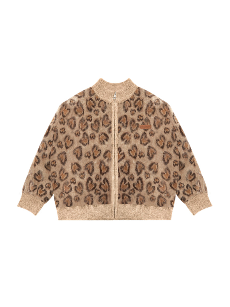 Brown &amp; Gray Leopard Print Cardigan