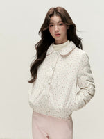 Reversible Floral Peter Pan Collar Down Jacket