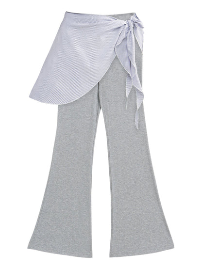 Checkered Asymmetric Shoulder Short-Sleeve T-Shirt &amp; Pants Set