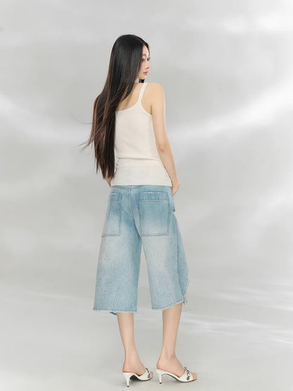 Beige Cross V-Neck Knit Top