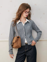 Wool Blend Cable Knit Cardigan
