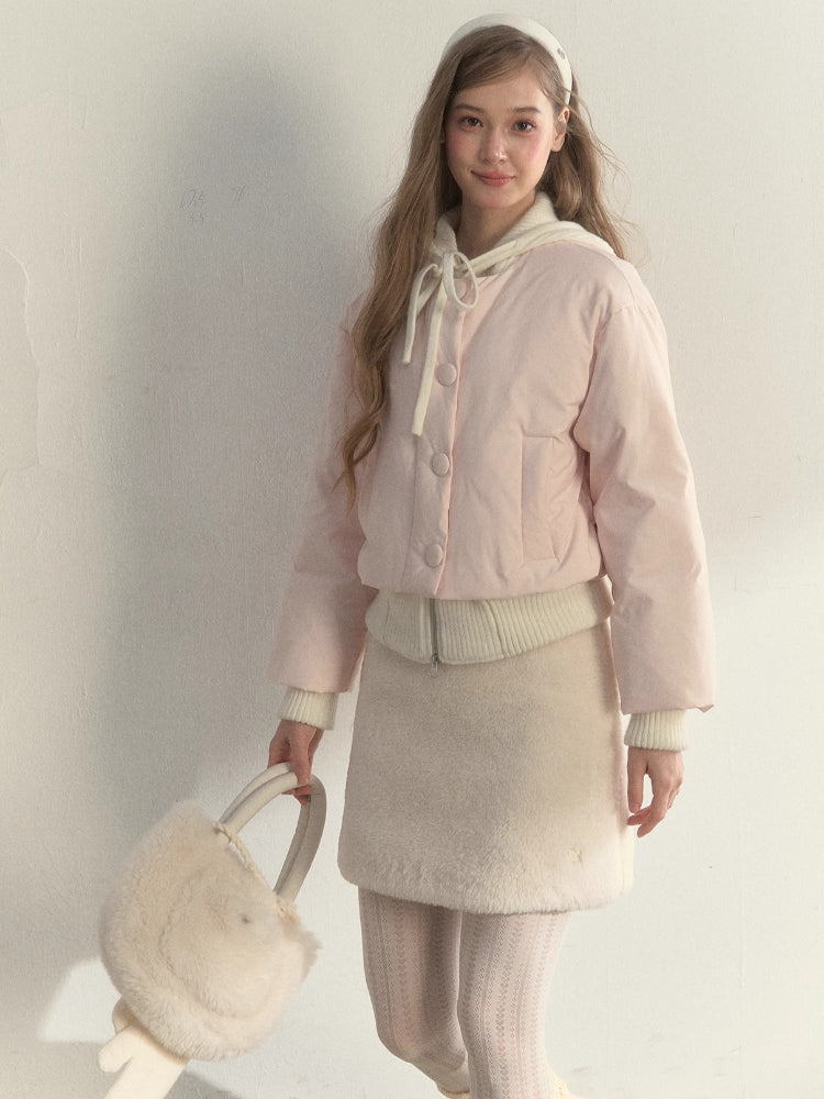 Reindeer Footprints Hooded Down Jacket