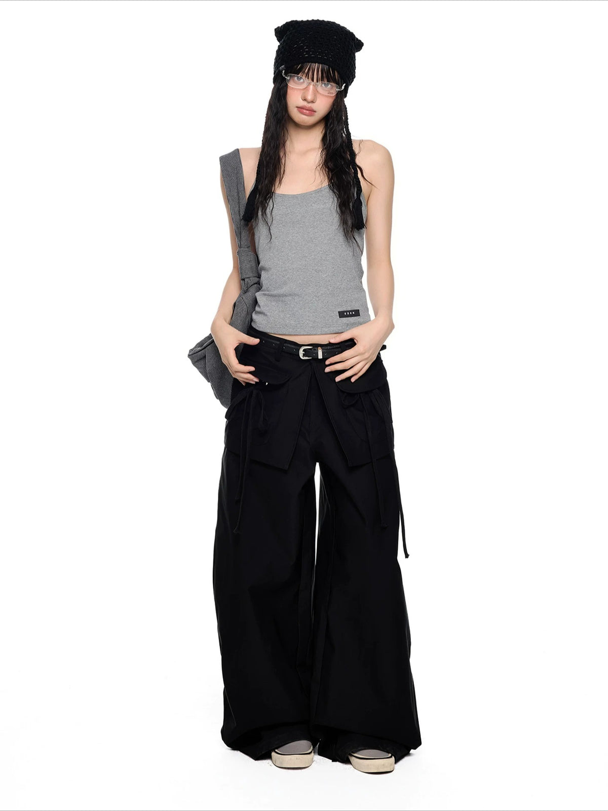 Drawstring Wide Leg Pants