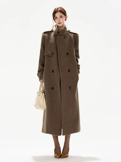 Brown Wool Blend Coat