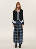 Vintage Plaid Drawstring Balloon Pants