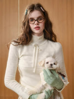 Mock Neck Openwork Knit Top