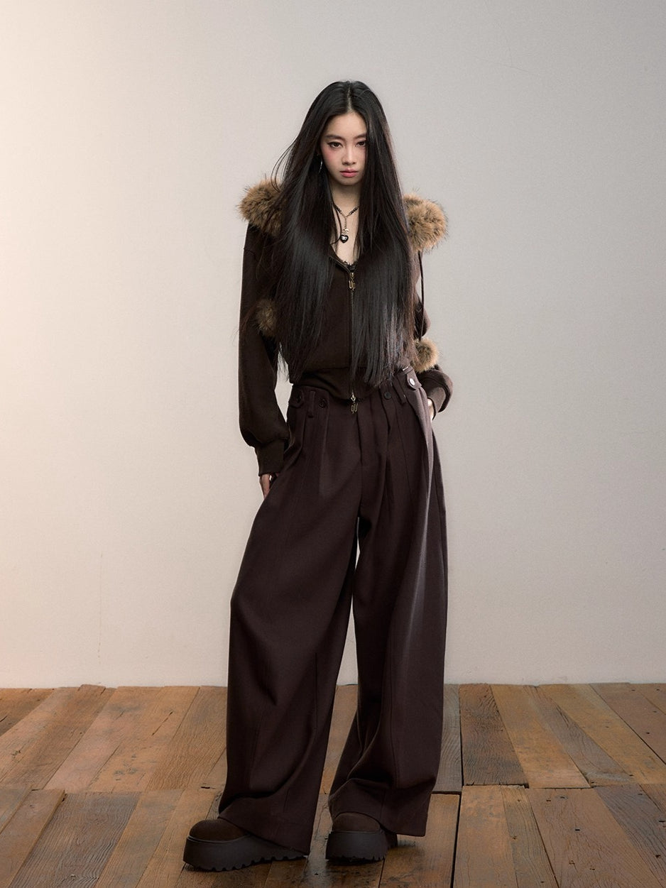 Pleated Wide-Leg Pants