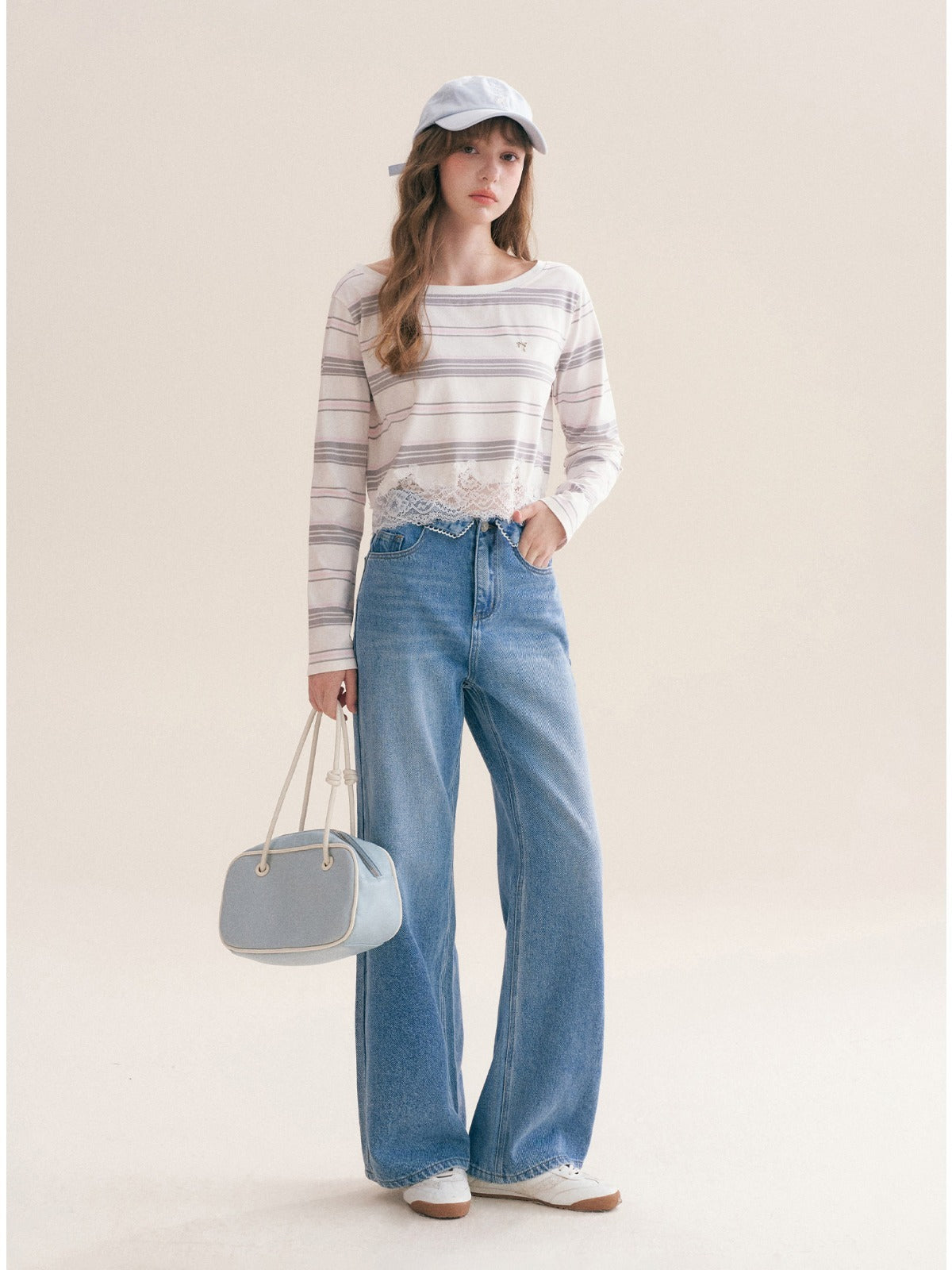 French Lace Wide Leg Jeans