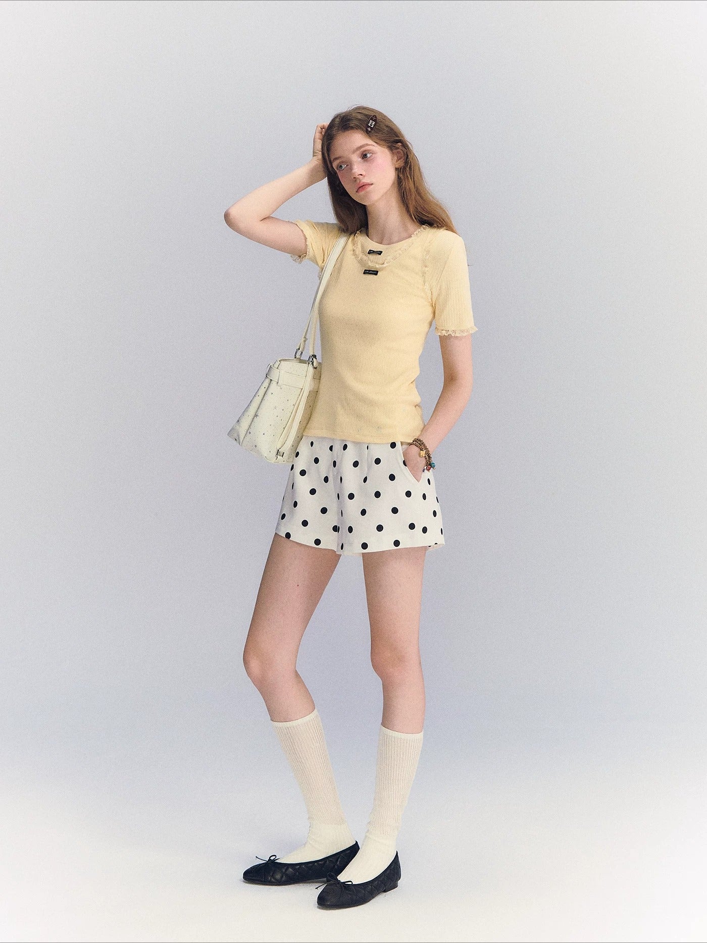 Polka Dot Linen Shorts