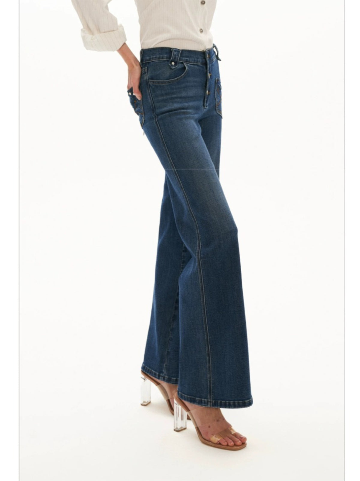 Vintage Distressed Straight-Leg Jeans