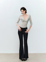 Navy & Blue Vintage Flare Jeans