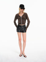 Vintage Leather High Waist Shorts