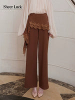 Lace Wide Leg Suit Pants