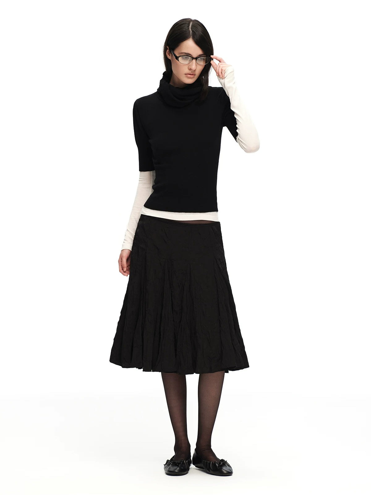 Scarf Sleeve Knit Top