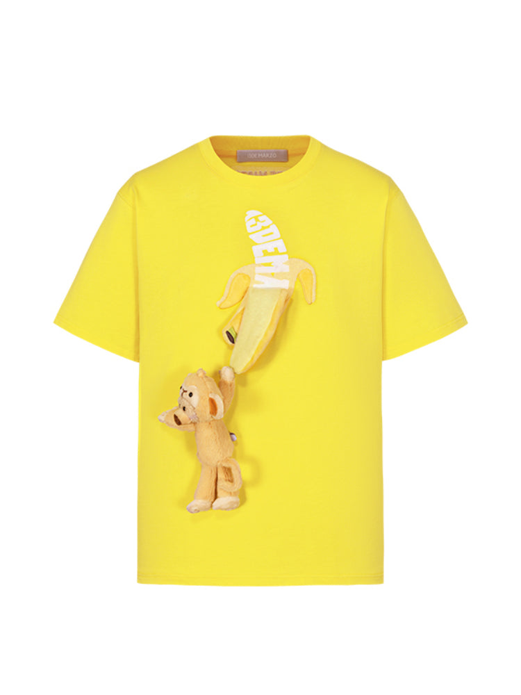 Monkey Bear Doll Banana Cotton T-shirt