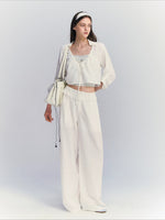 Lace Detail V-neck Set