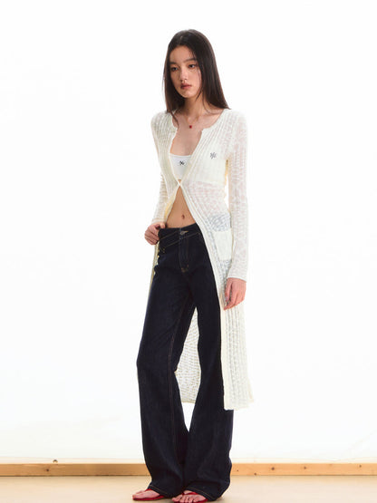 Anti-Pilling Round Neck Lightweight Knit Cardigan