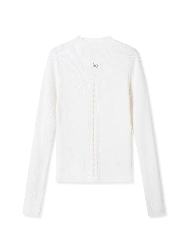 Ballet Cutout Ribbed Knit Top