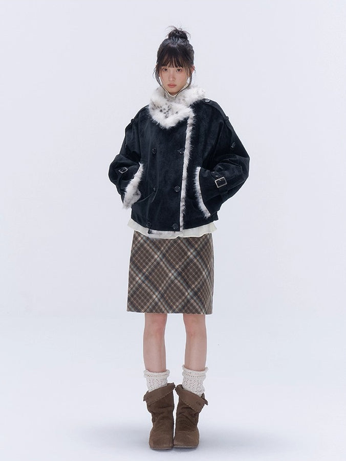 Eco Fur Leopard PU Padded Parka