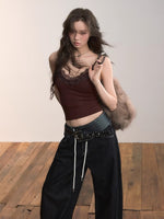 Lace Trim Cropped Cami Top