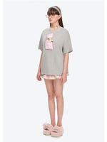 Sleepy Bear Contrast Cotton T-shirt