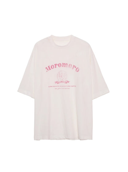 Sun Protection Linen Heart Print Loose Fit Short Sleeve