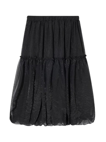 Bubble Hem Midi Skirt