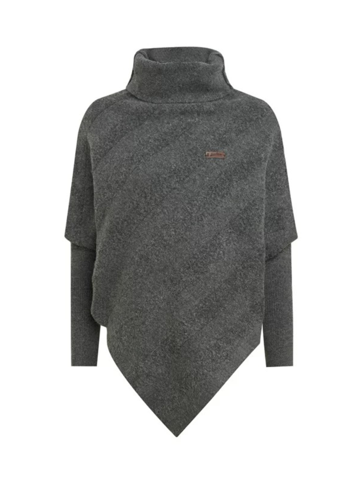 Asymmetric Turtleneck Batwing Sleeve Sweater