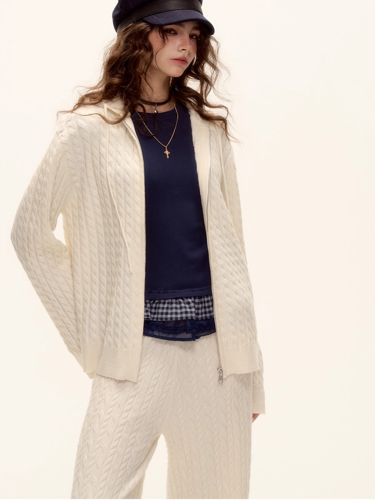 Cable Zip Hoodie Pants Set