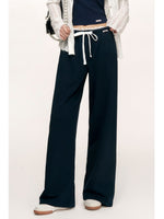 Ruffle Waist Straight Leg Sweatpants