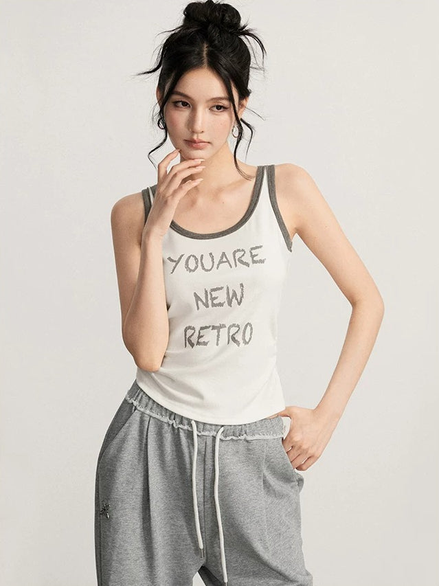 Contrast Letter Tank Top