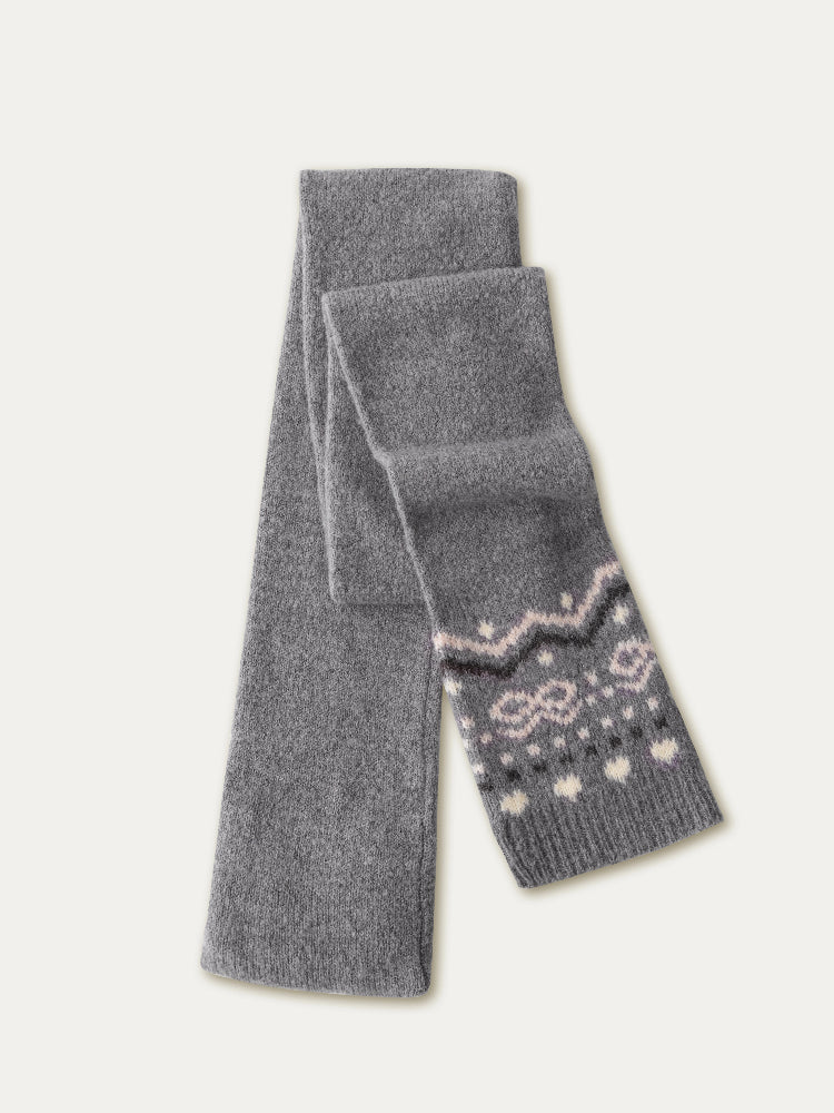 Fair Isle Knit Sweatshirt &amp; Shorts &amp; Scarf Set