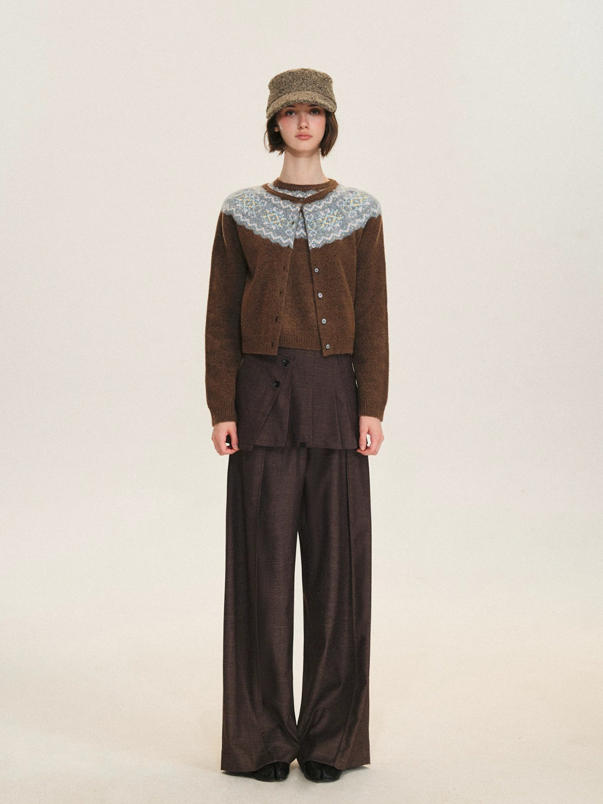 Detachable Overlay Wide Leg Pants