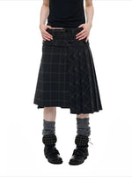 Vintage Black Plaid Wool Blend Jacket Set