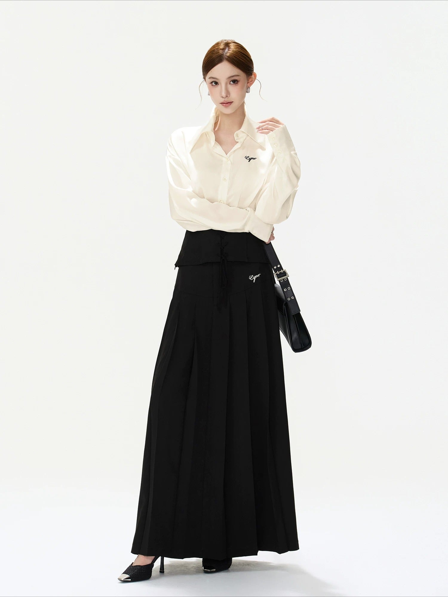 Waist-Tie White Shirt