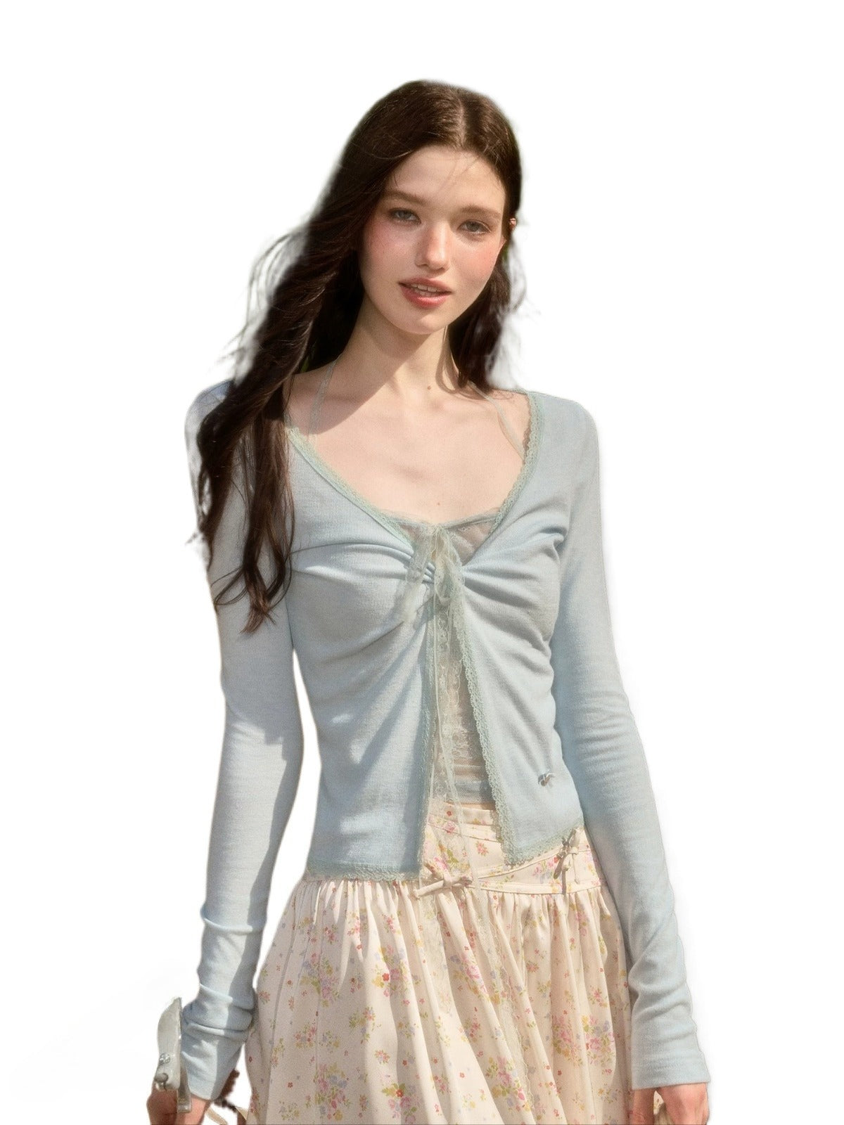 Lace Tie Front Cardigan