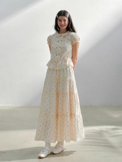 Vintage Plaid Shirt &amp; Skirt Set