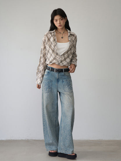 Two-piece Look Checked Long-sleeve Shirt