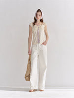 Embroidered Wide-Leg Jeans