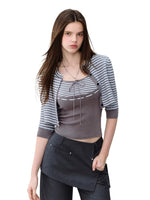 Striped Cardigan Cami Set