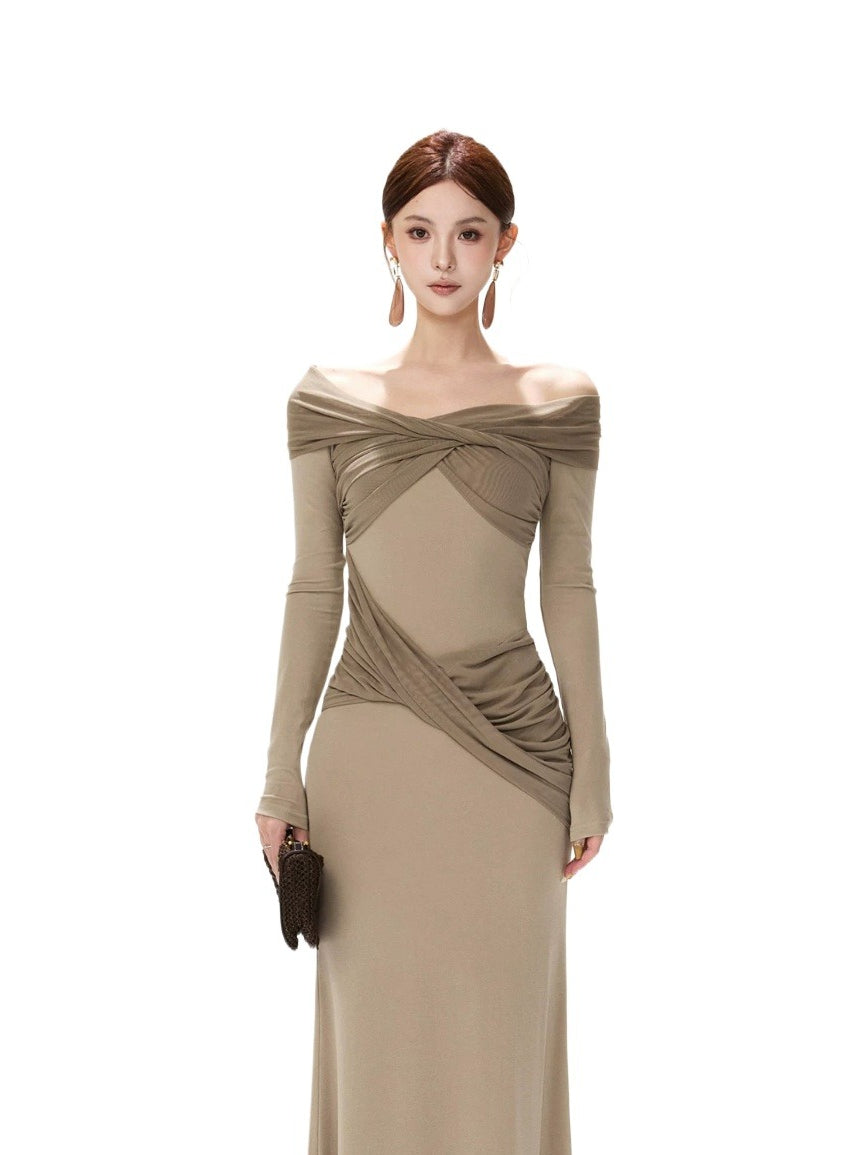 Mesh Shoulder Mermaid Dress