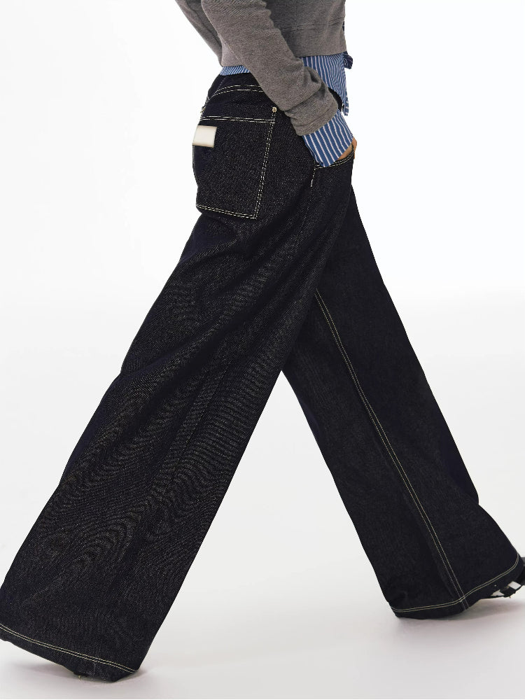 High Waist Raw Denim Jeans