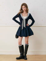 Navycore Stripe Scarf Dress