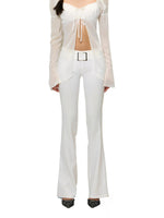 Slim Fit Low Waist Flared Pants