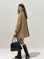Plaid Peter Pan Trench Coat
