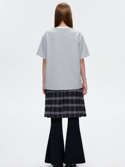 Pocket Doll Fake Two-piece Cotton T-shirt