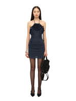 Navy Lace Splice Bodycon Dress
