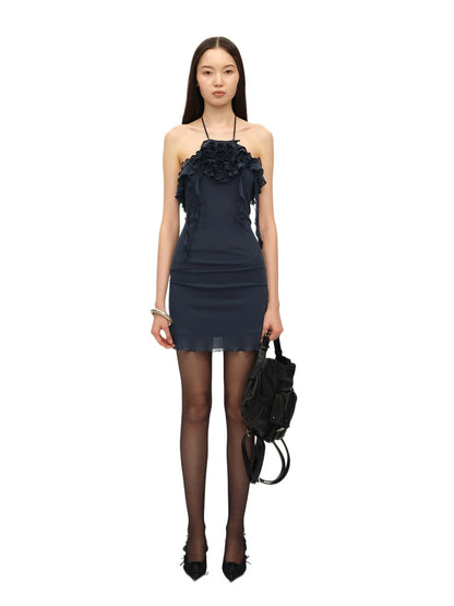 Navy Lace Splice Bodycon Dress